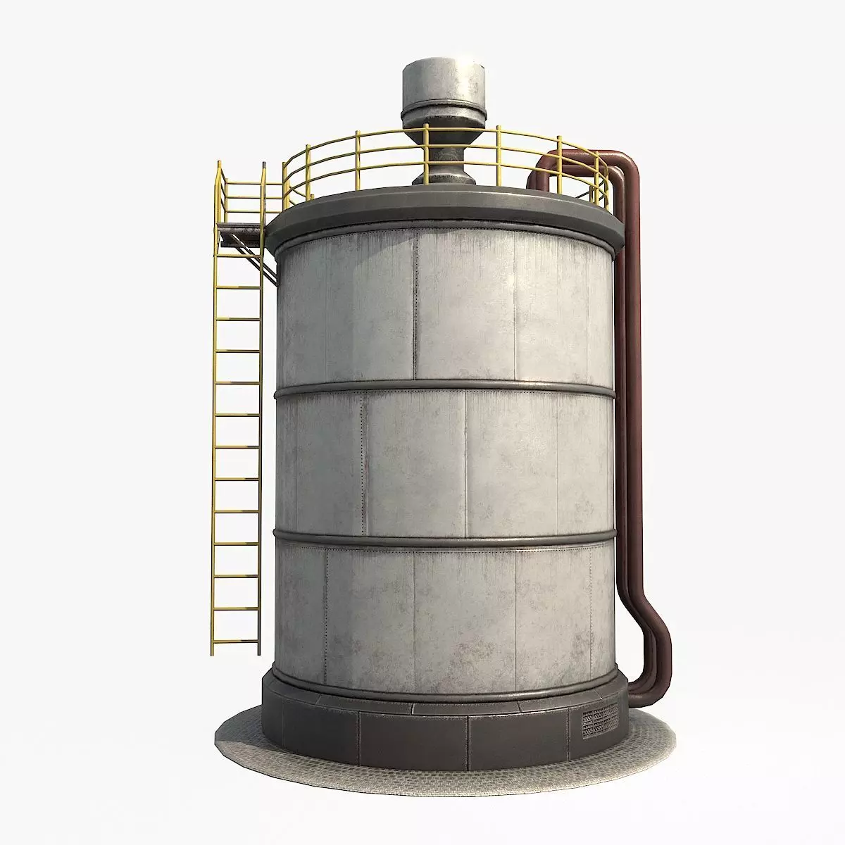 Oil Storage Tank v4 Low-poly 3D model