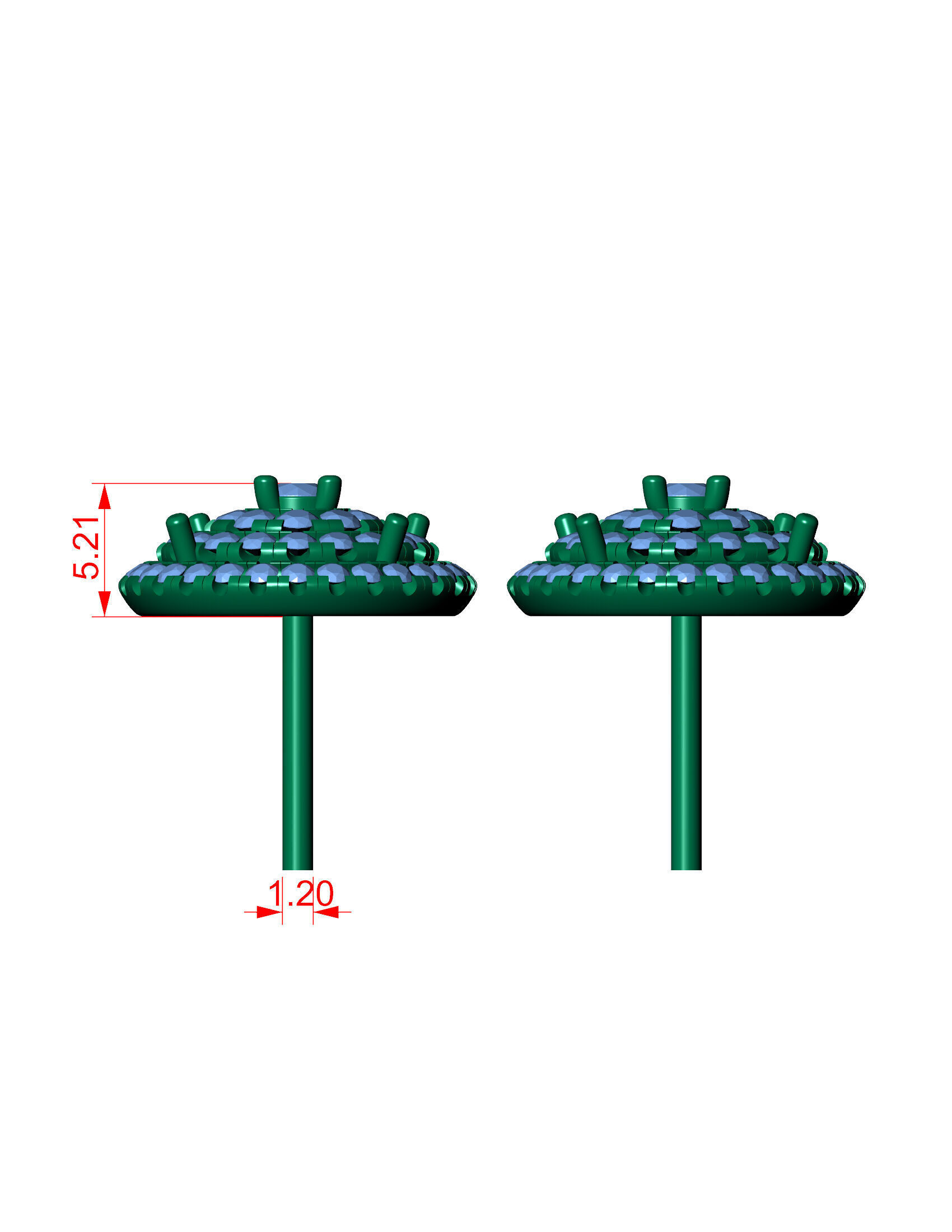 Luxurious Multi-Layered Round Diamond Stud Earrings 3D print model_17