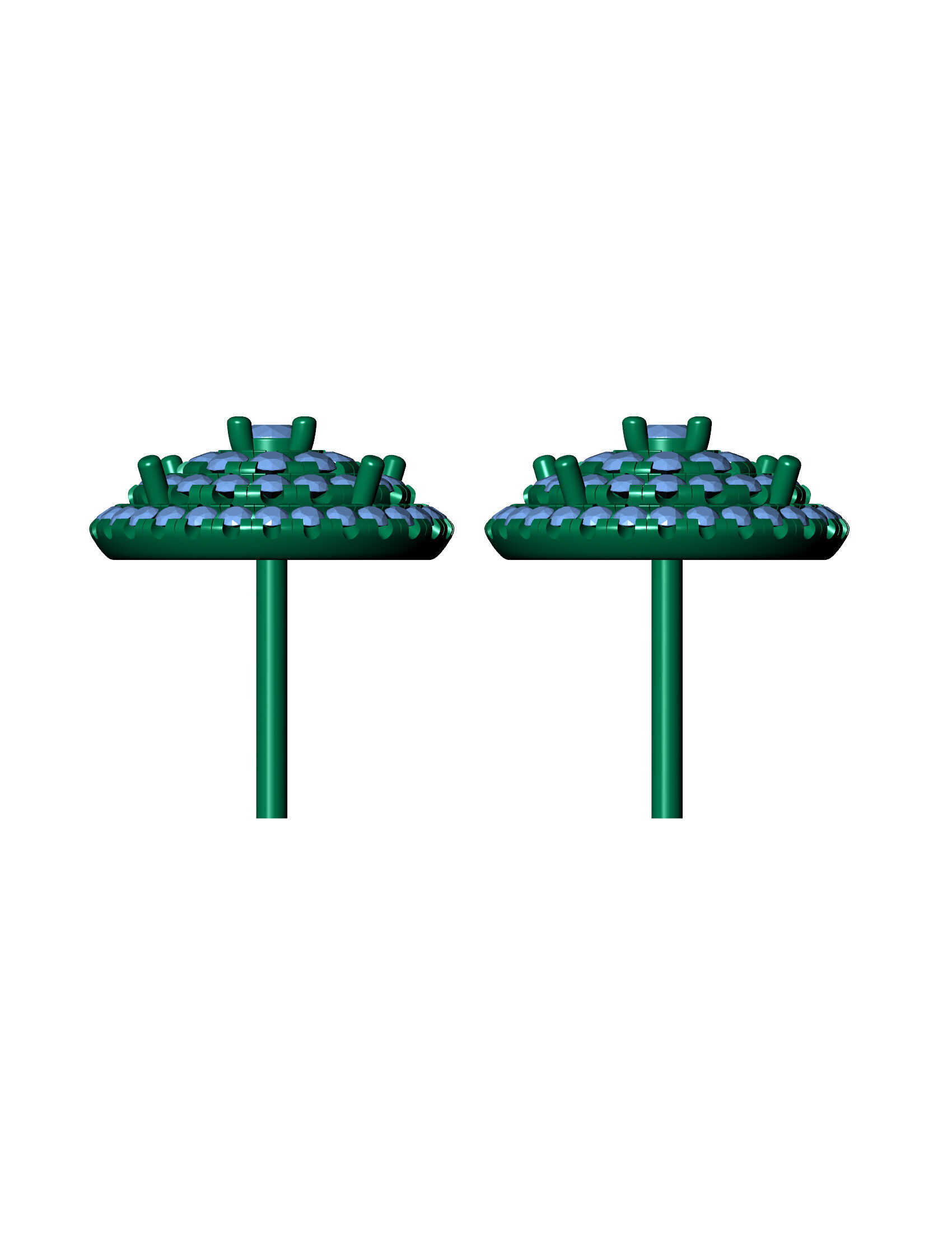 Luxurious Multi-Layered Round Diamond Stud Earrings 3D print model_12