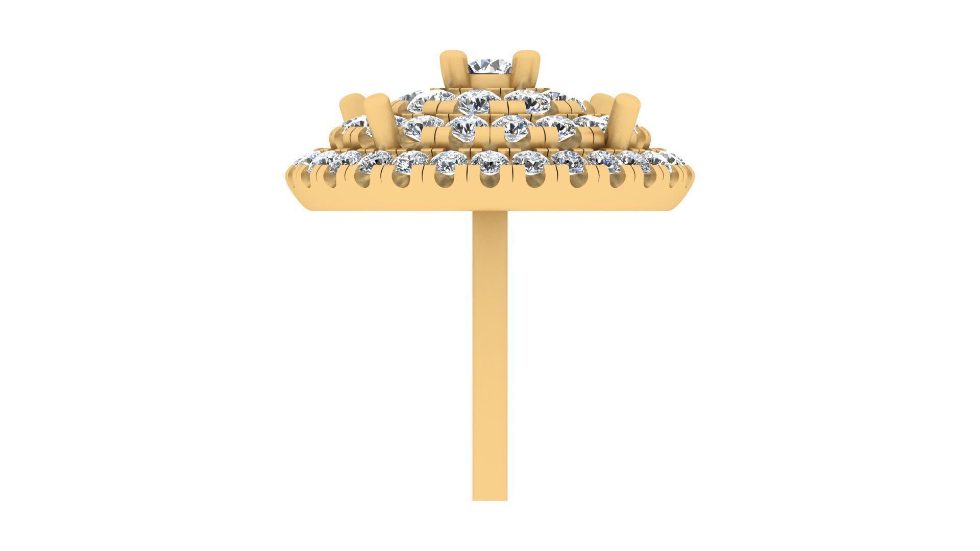 Luxurious Multi-Layered Round Diamond Stud Earrings 3D print model_28