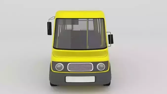 Stylized Cartoon School Bus 3D Model