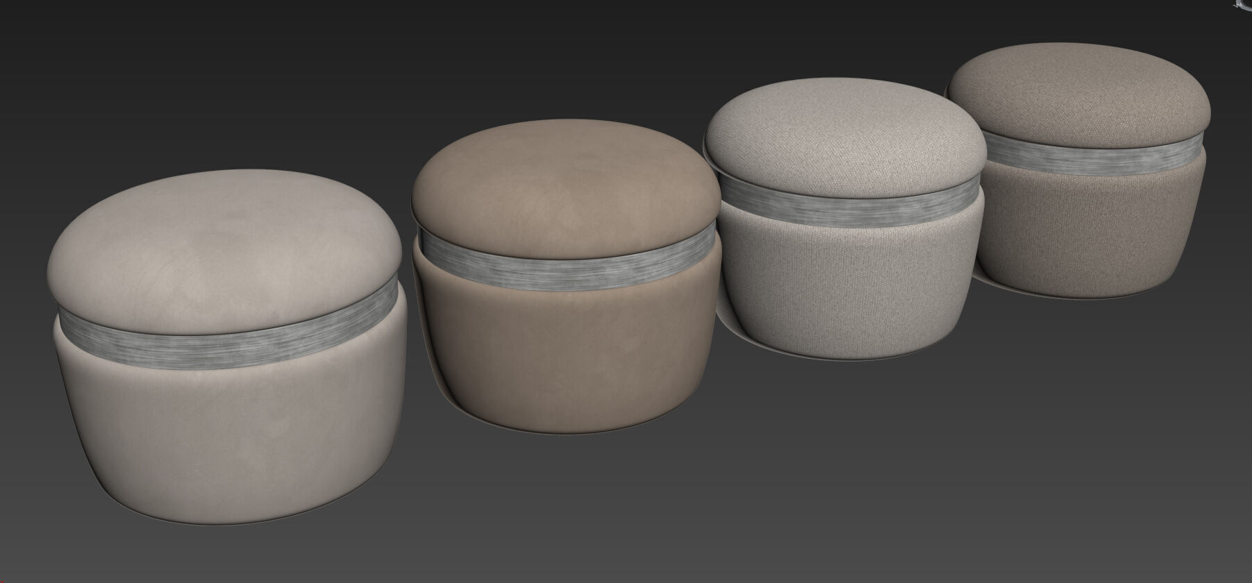 Arvil Pouf By Papell Design 3D model_7