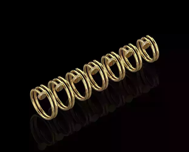 Juste un Clou Rings double in different sizes 15 to 21  3D Model Collection