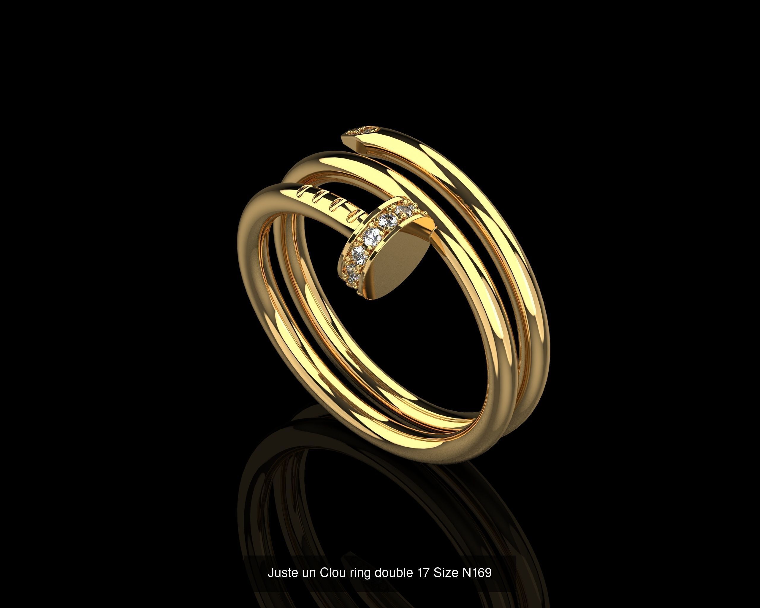 Juste un Clou Rings double in different sizes 15 to 21  3D Model Collection_12