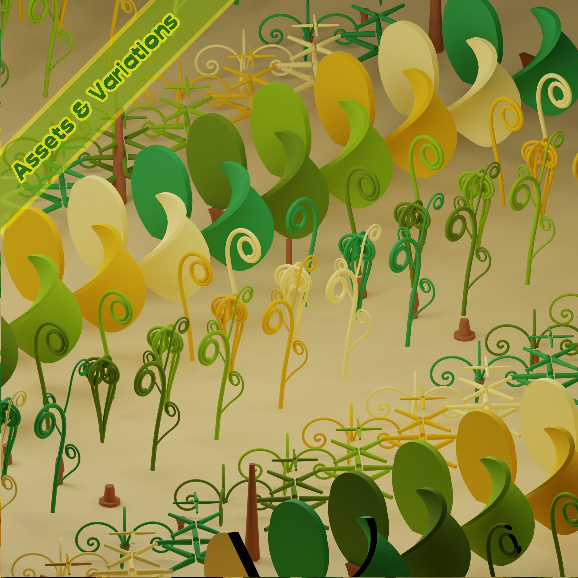 Low Poly Trees Collection - 25 trees pack 2 Low-poly 3D model_3