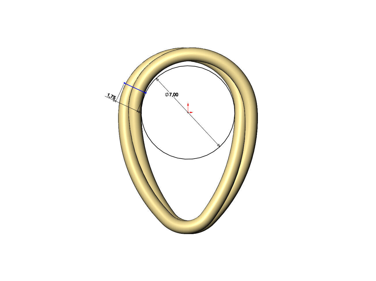 Mirrored braided wire simple twisted bail with loop 3D print model_6