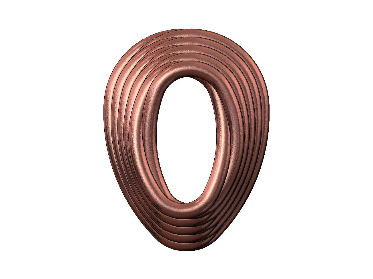 Mirrored braided wire simple twisted bail with loop 3D print model_10