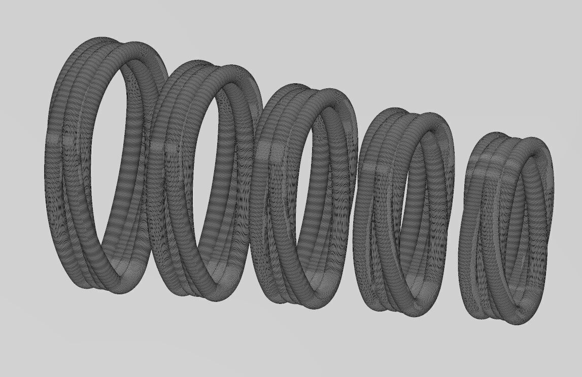 Mirrored braided wire simple twisted bail with loop 3D print model_13
