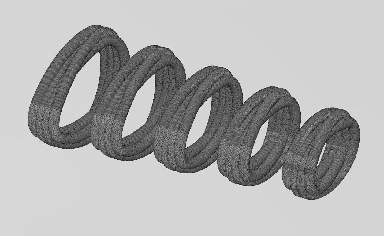 Mirrored braided wire simple twisted bail with loop 3D print model_14