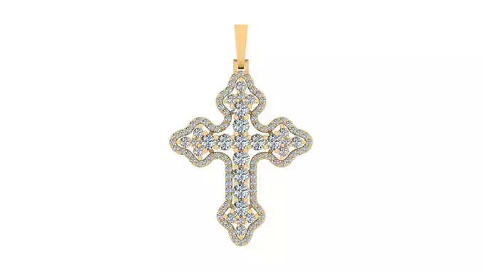 Exquisite Multi-Layered Diamond Cross Pendant