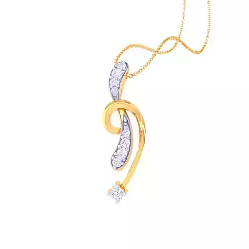 3D Printable Cad jewelry design of Lady diamond Pendant