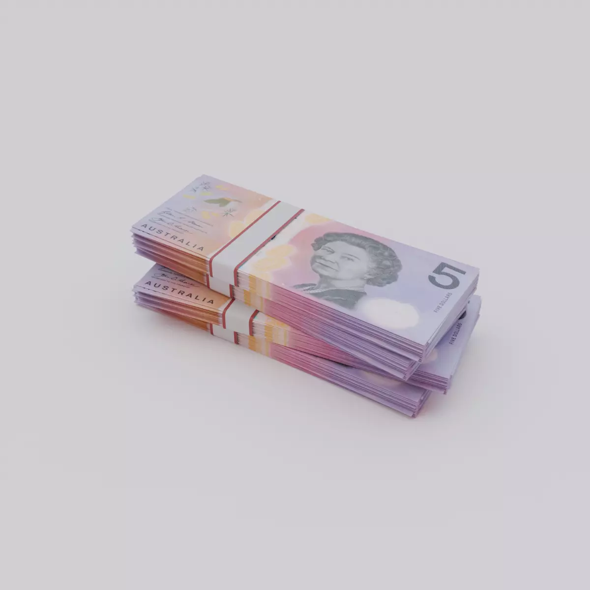 Five Australian dollar Currency Low-poly 3D model_0