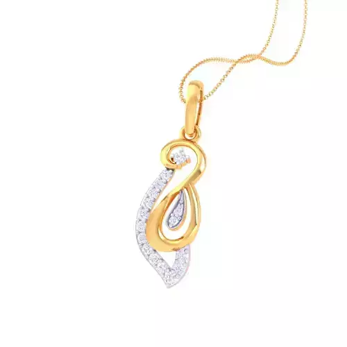 3D Printable Cad jewelry design of Lady diamond Pendant