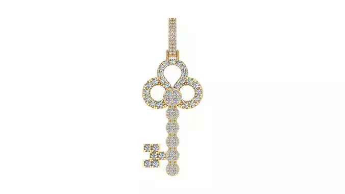 Luxurious Diamond-Studded Key Pendant