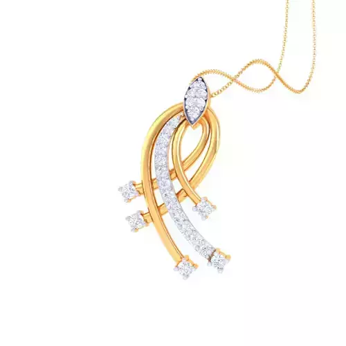 3D Printable Cad jewelry design of Lady diamond Pendant