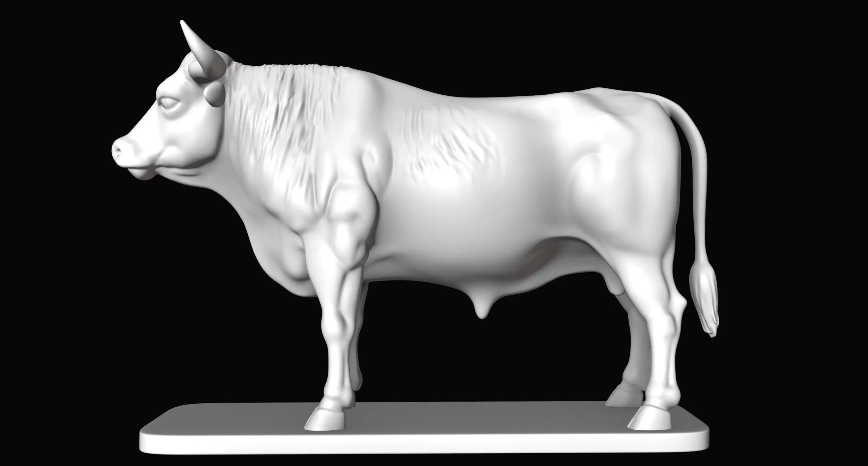 Chianina Bull in relax mode High Poly Watertight for 3D Printing 3D print model_0