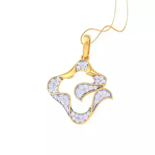 3D Printable Cad jewelry design of Lady diamond Pendant