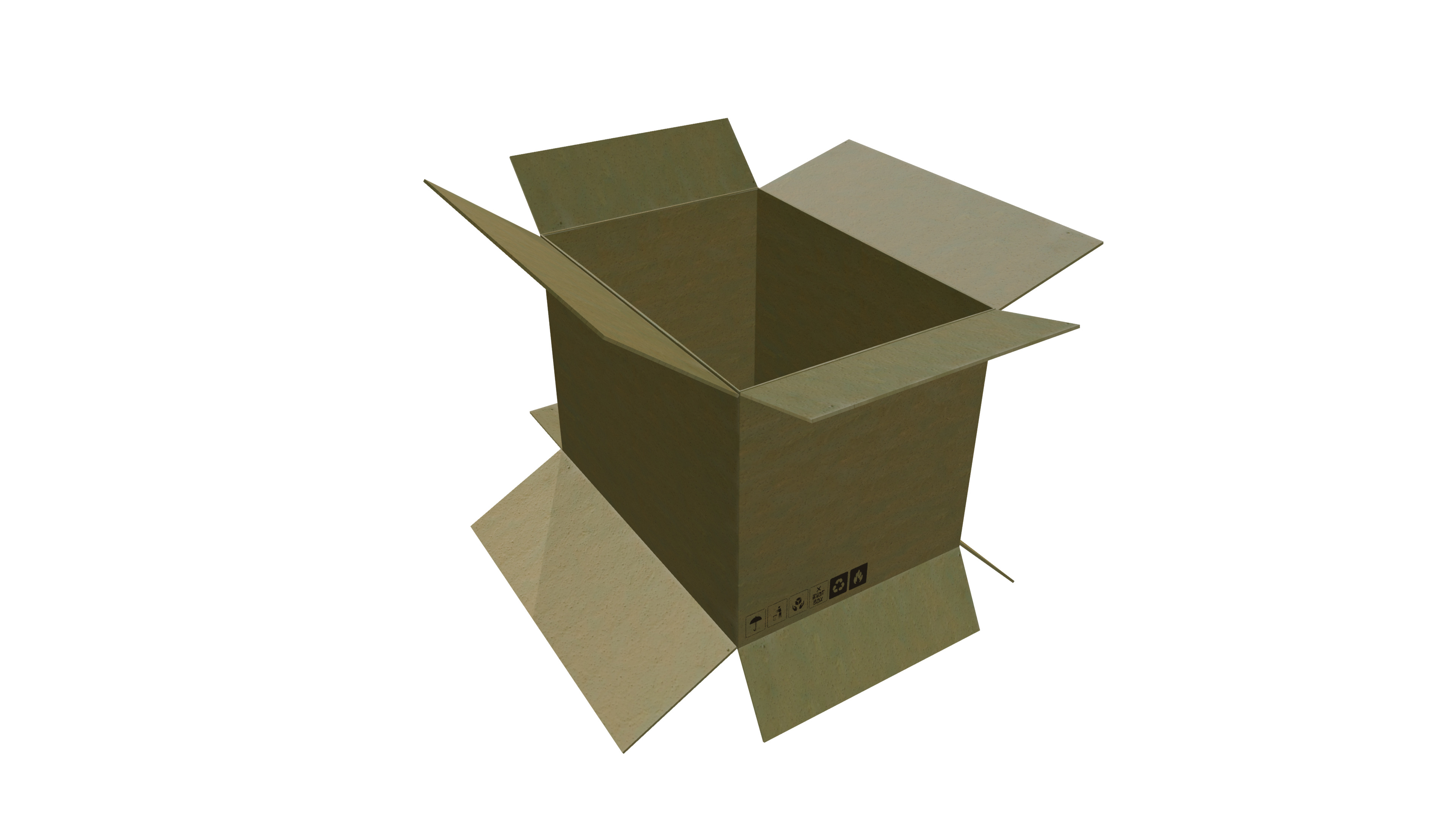 Box With Icon Low-poly 3D model_5