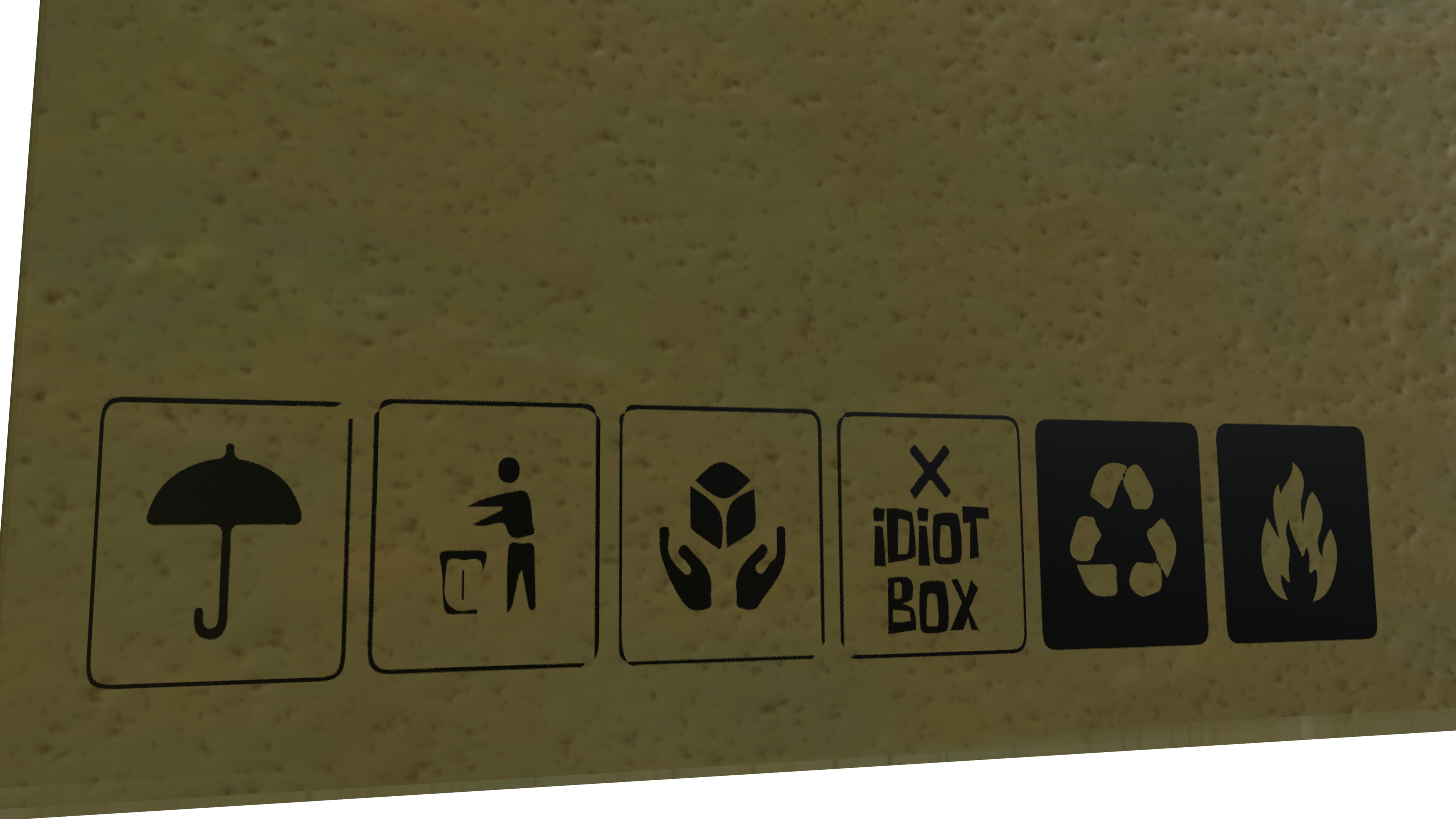 Box With Icon Low-poly 3D model_2