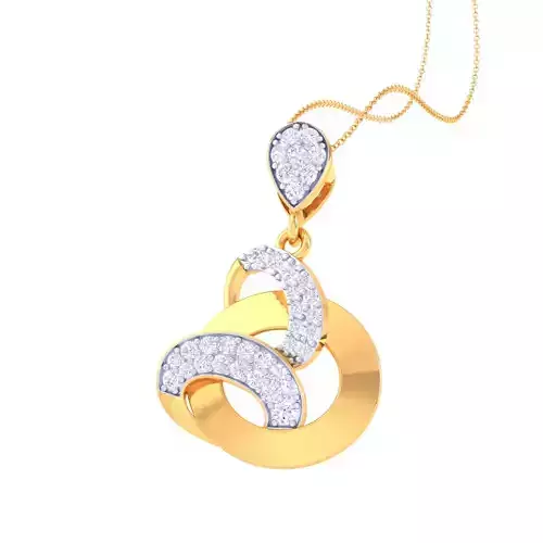 3D Printable Cad jewelry design of Lady diamond Pendant