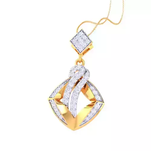 3D Printable Cad jewelry design of Lady diamond Pendant