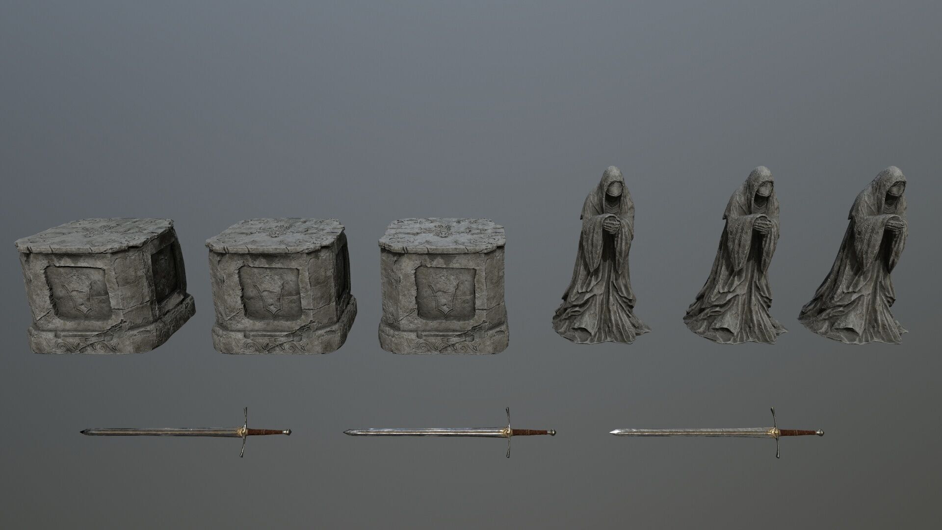 Ruin set Low-poly 3D model_11
