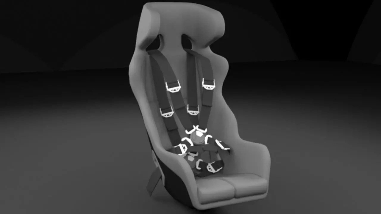 Racing seat - v1 Low-poly 3D model_0