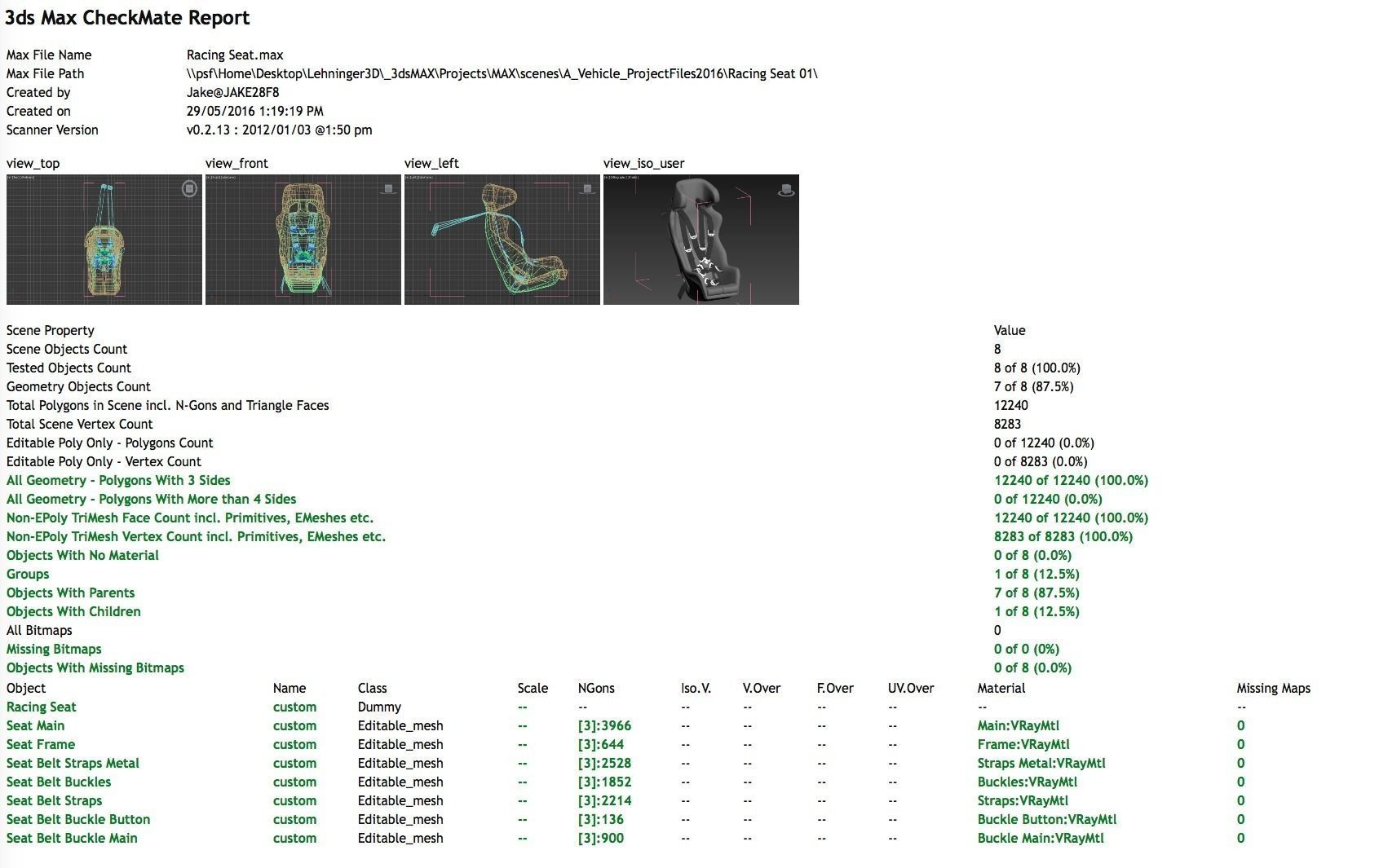 Racing seat - v1 Low-poly 3D model_5