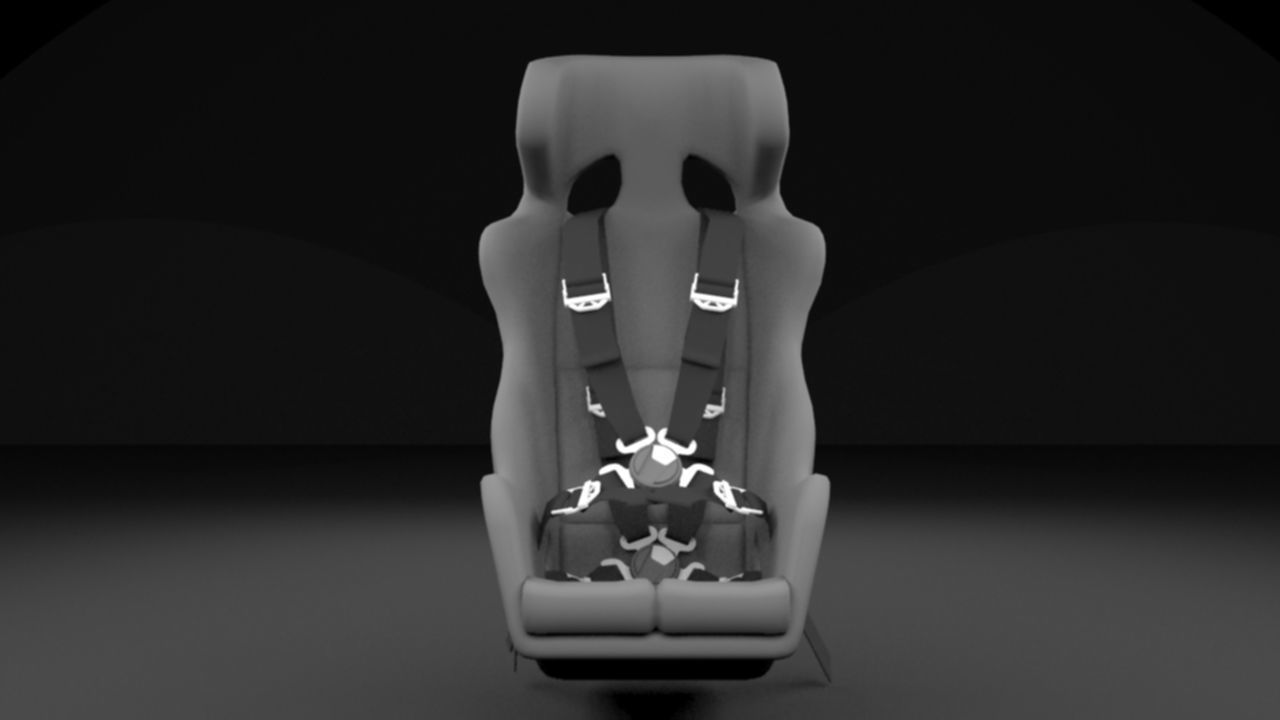 Racing seat - v1 Low-poly 3D model_1
