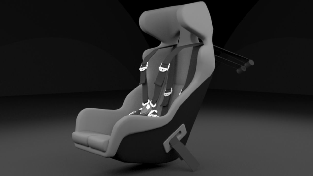 Racing seat - v1 Low-poly 3D model_4