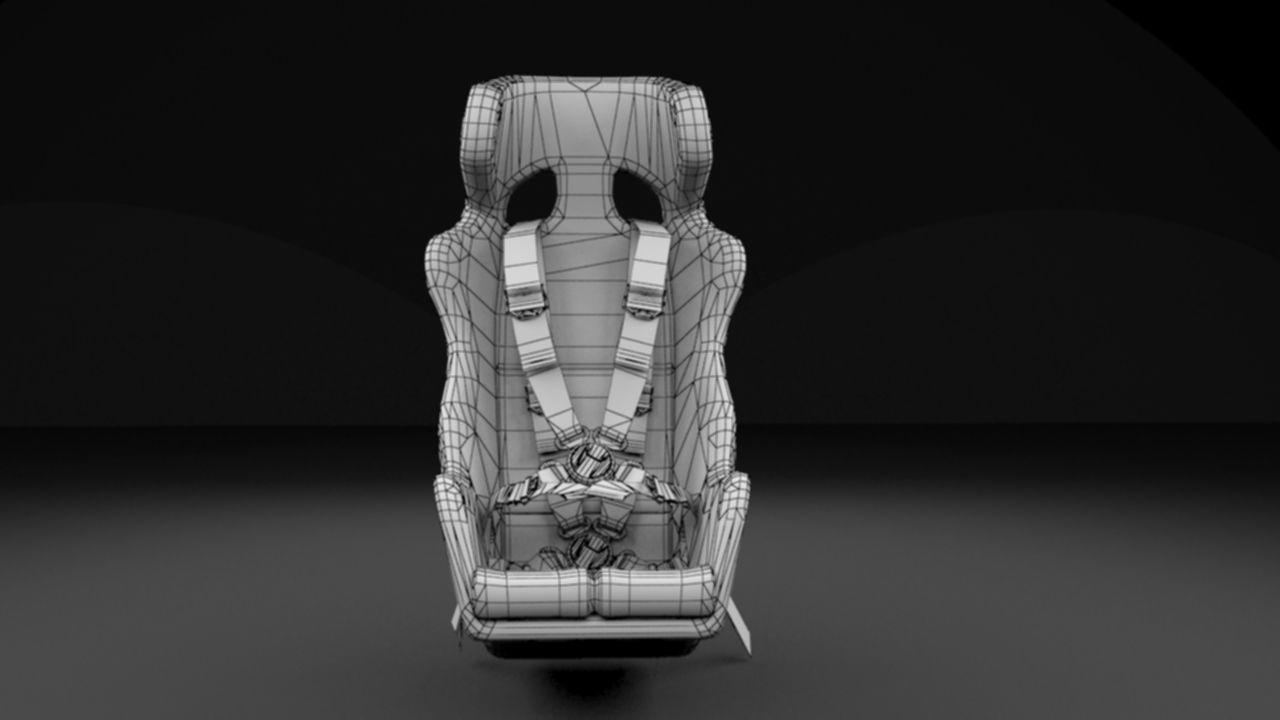 Racing seat - v1 Low-poly 3D model_7