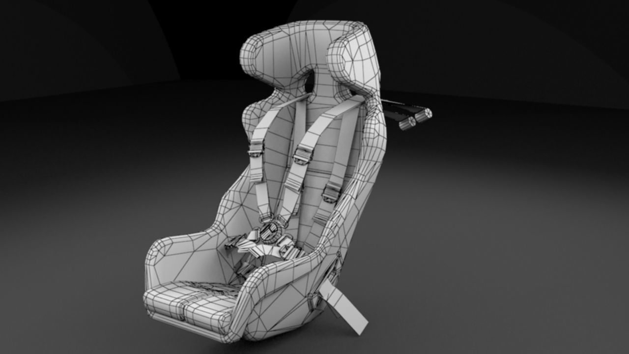 Racing seat - v1 Low-poly 3D model_6