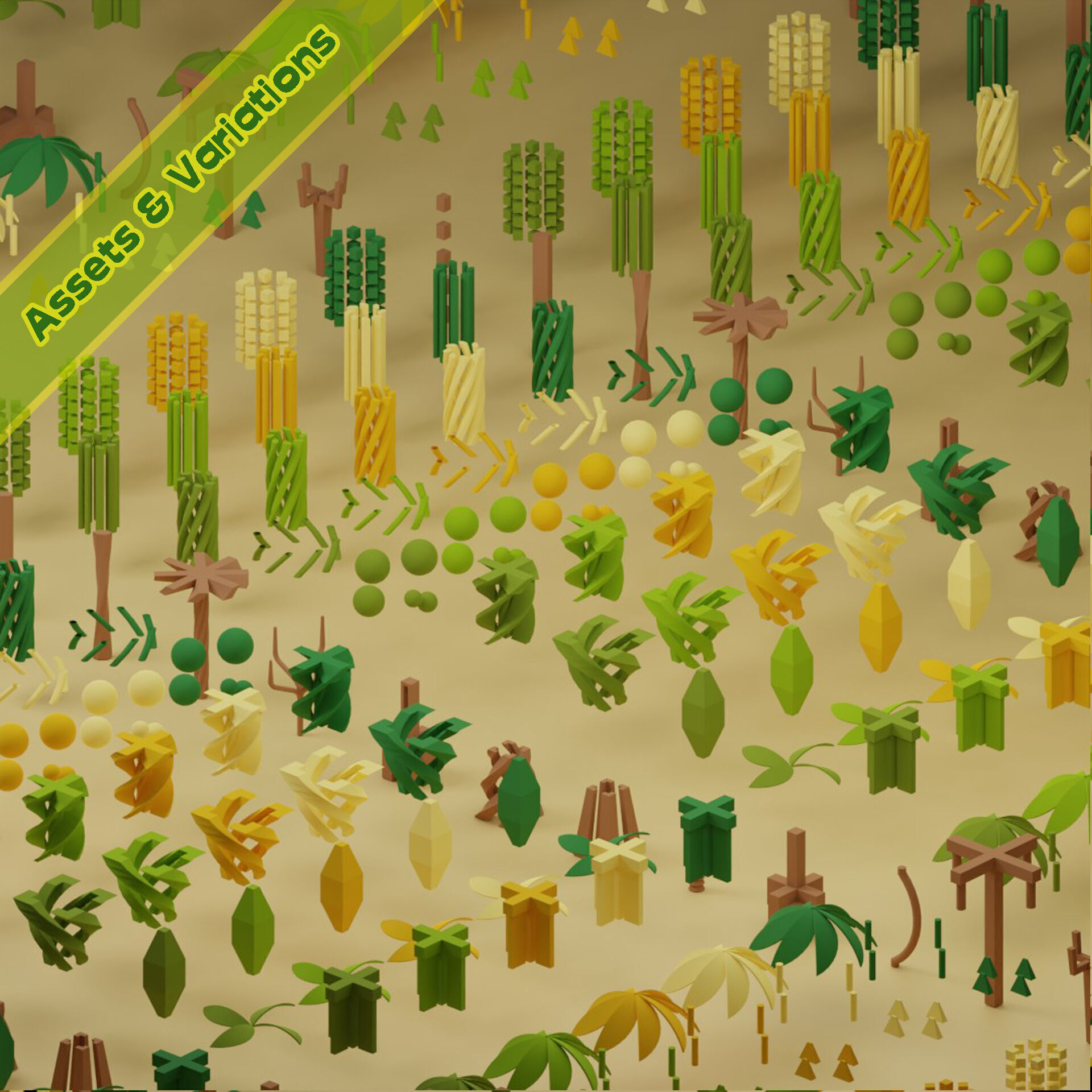 Low Poly Trees Collection - 25 trees pack 3 Low-poly 3D model_2