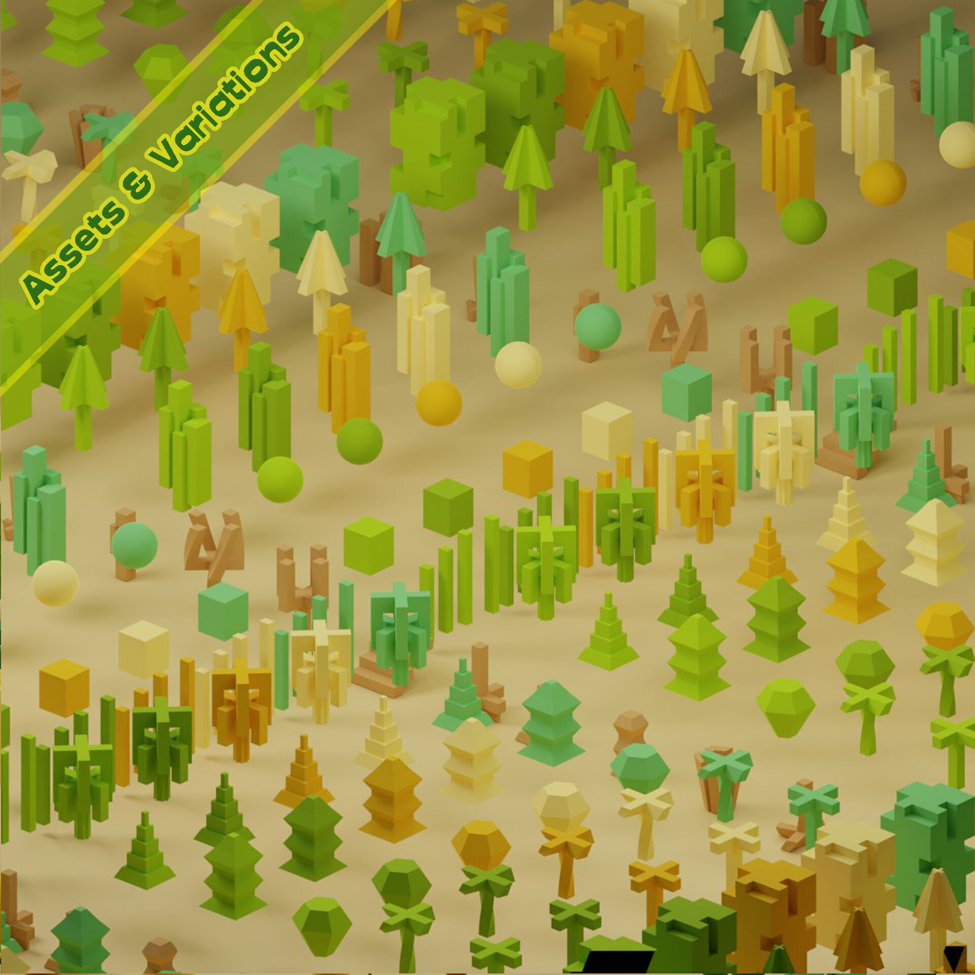 Low Poly Trees Collection - 25 trees pack 3 Low-poly 3D model_3