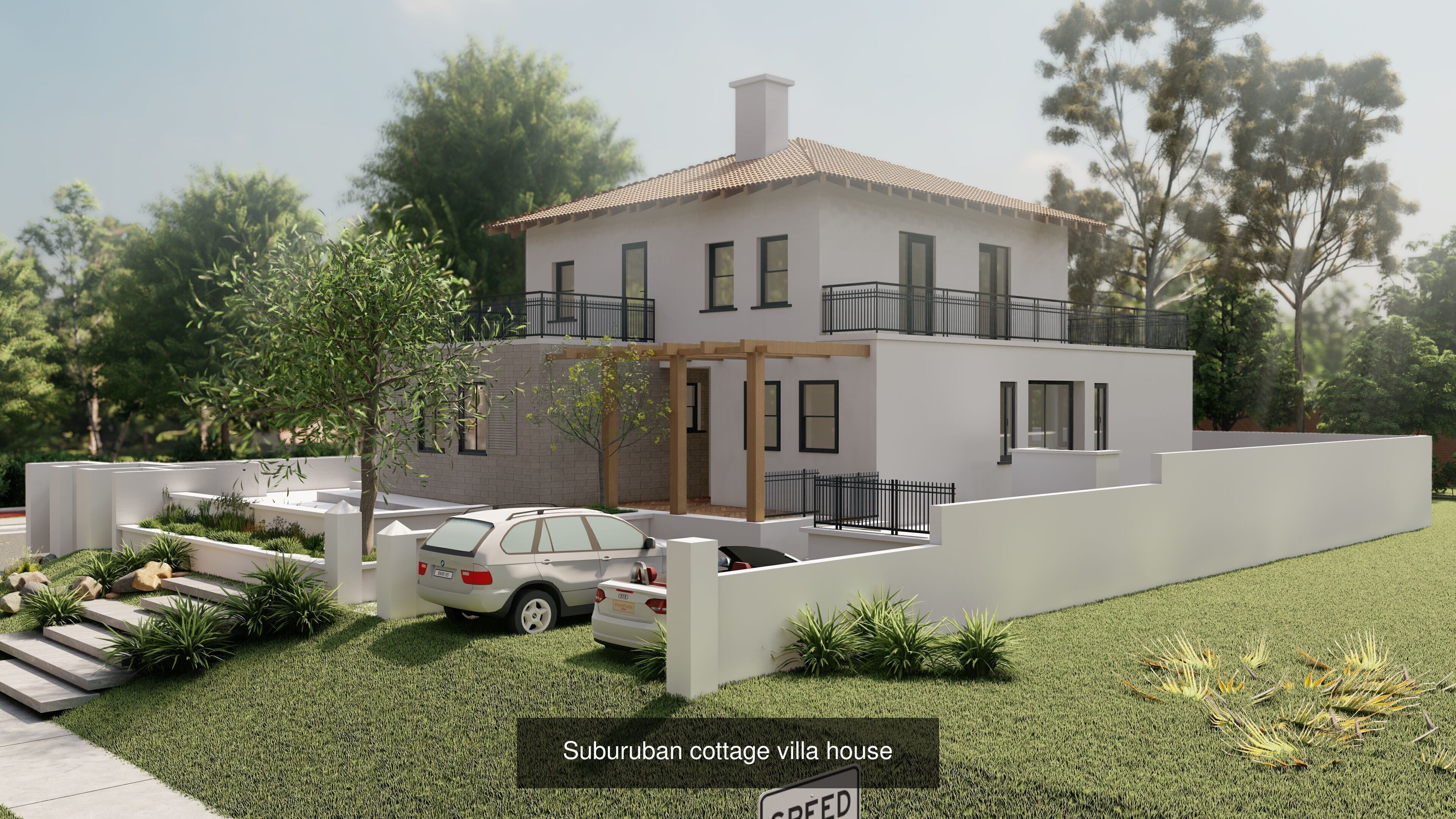 Modern Suburban Houses 3D Model Collection_2