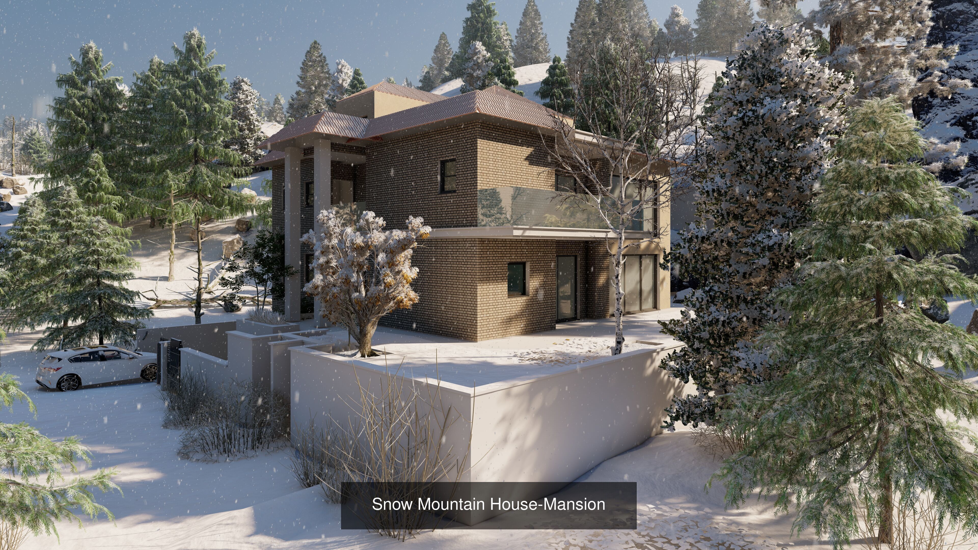 Modern Suburban Houses 3D Model Collection_4