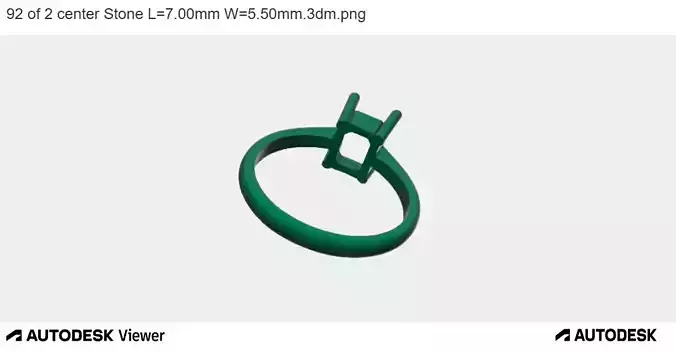 Double Prong Emerald Cut Ring