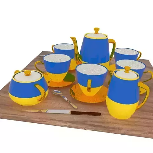 Ukraine flag on Tea-set 15 pieces