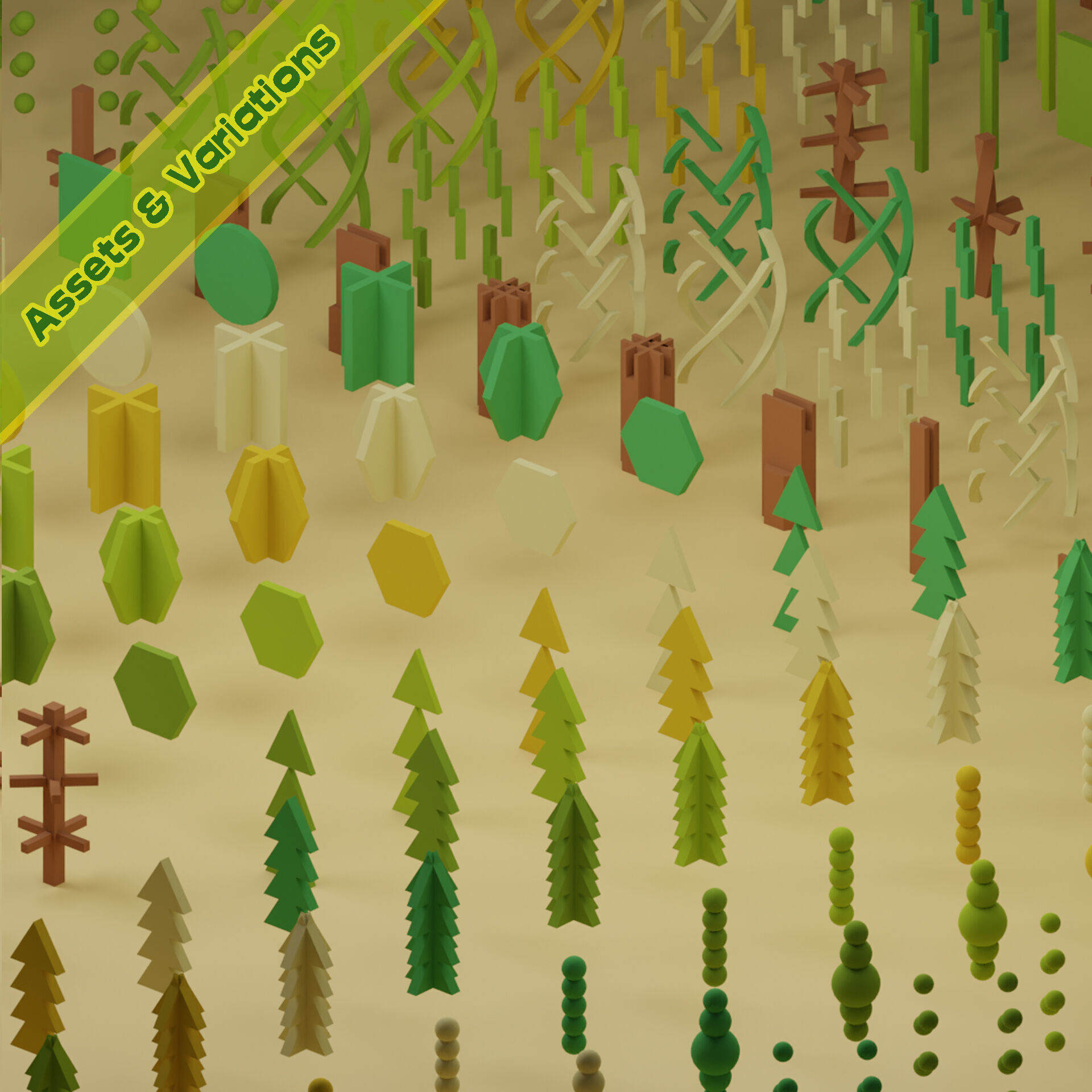 Low Poly Trees Collection - 25 trees pack 4 Low-poly 3D model_1