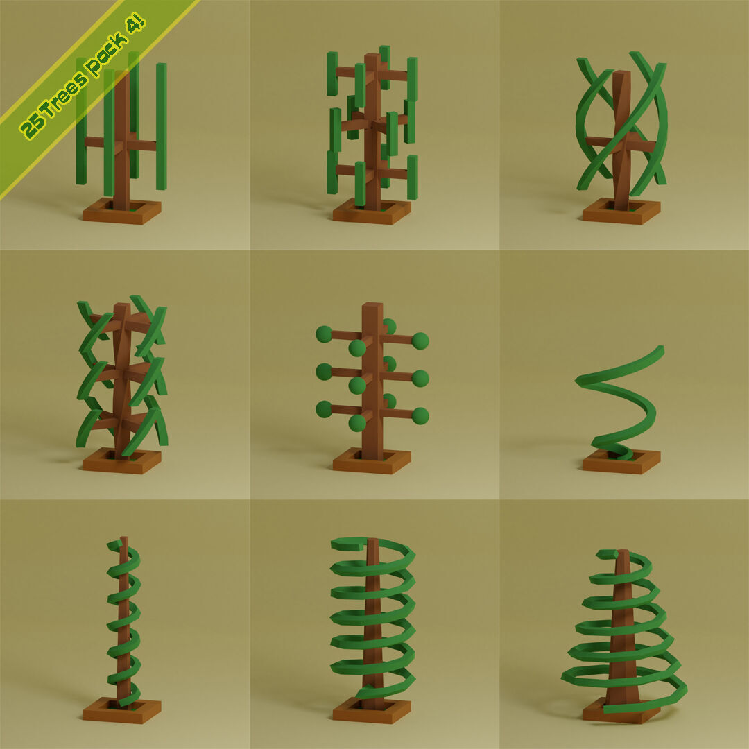 Low Poly Trees Collection - 25 trees pack 4 Low-poly 3D model_3