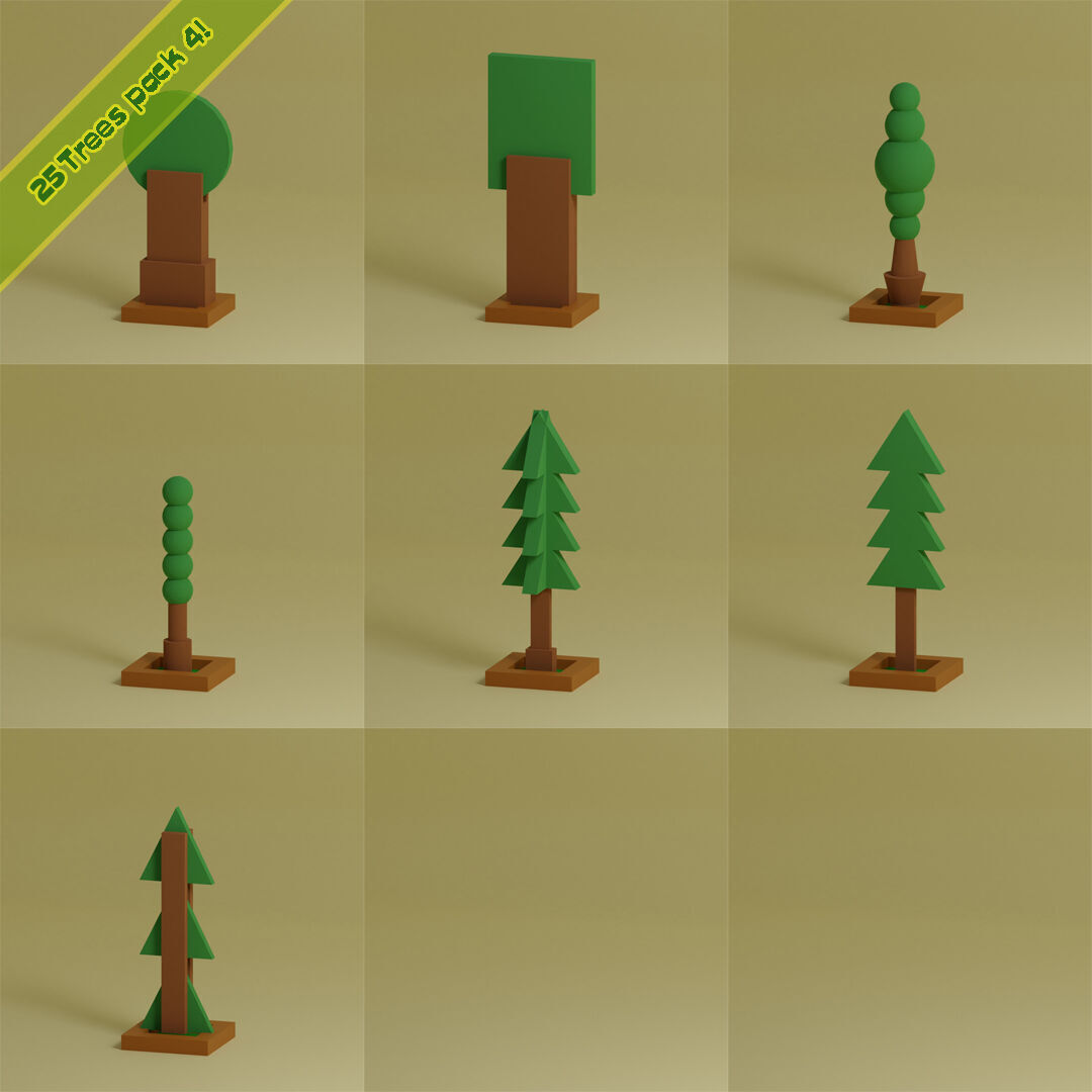 Low Poly Trees Collection - 25 trees pack 4 Low-poly 3D model_5