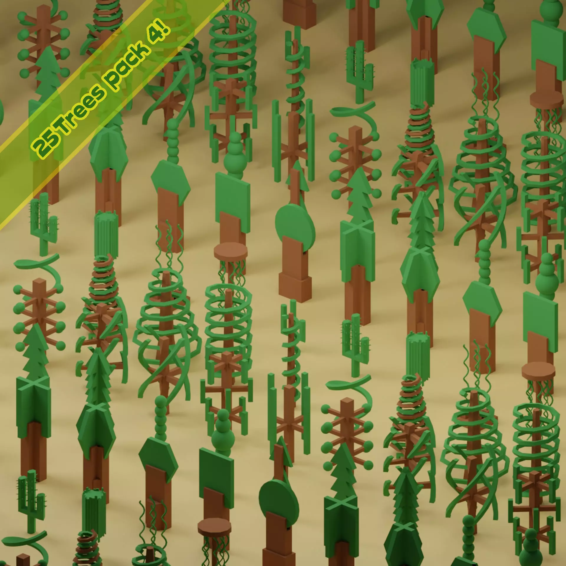 Low Poly Trees Collection - 25 trees pack 4 Low-poly 3D model_0