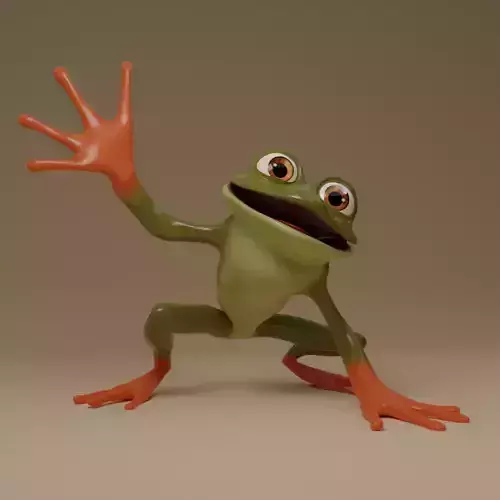 Stylized 3D Frog Model  Rigged and Animation-Ready