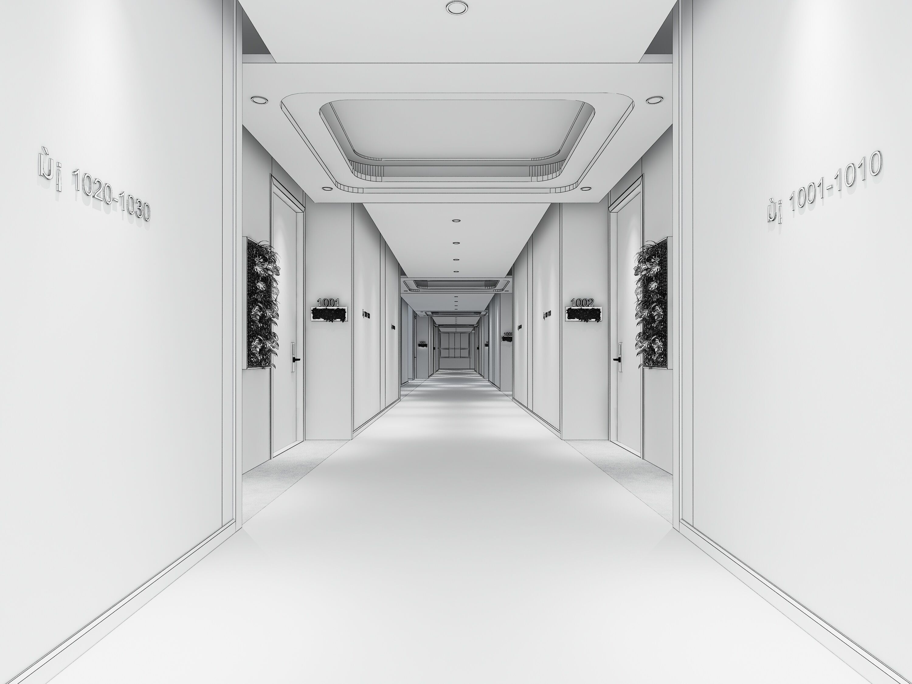 Hotel hallway  3D model_11