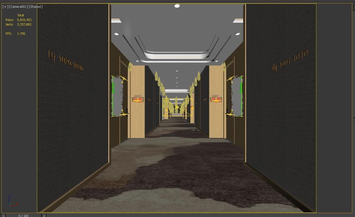 Hotel hallway  3D model_3