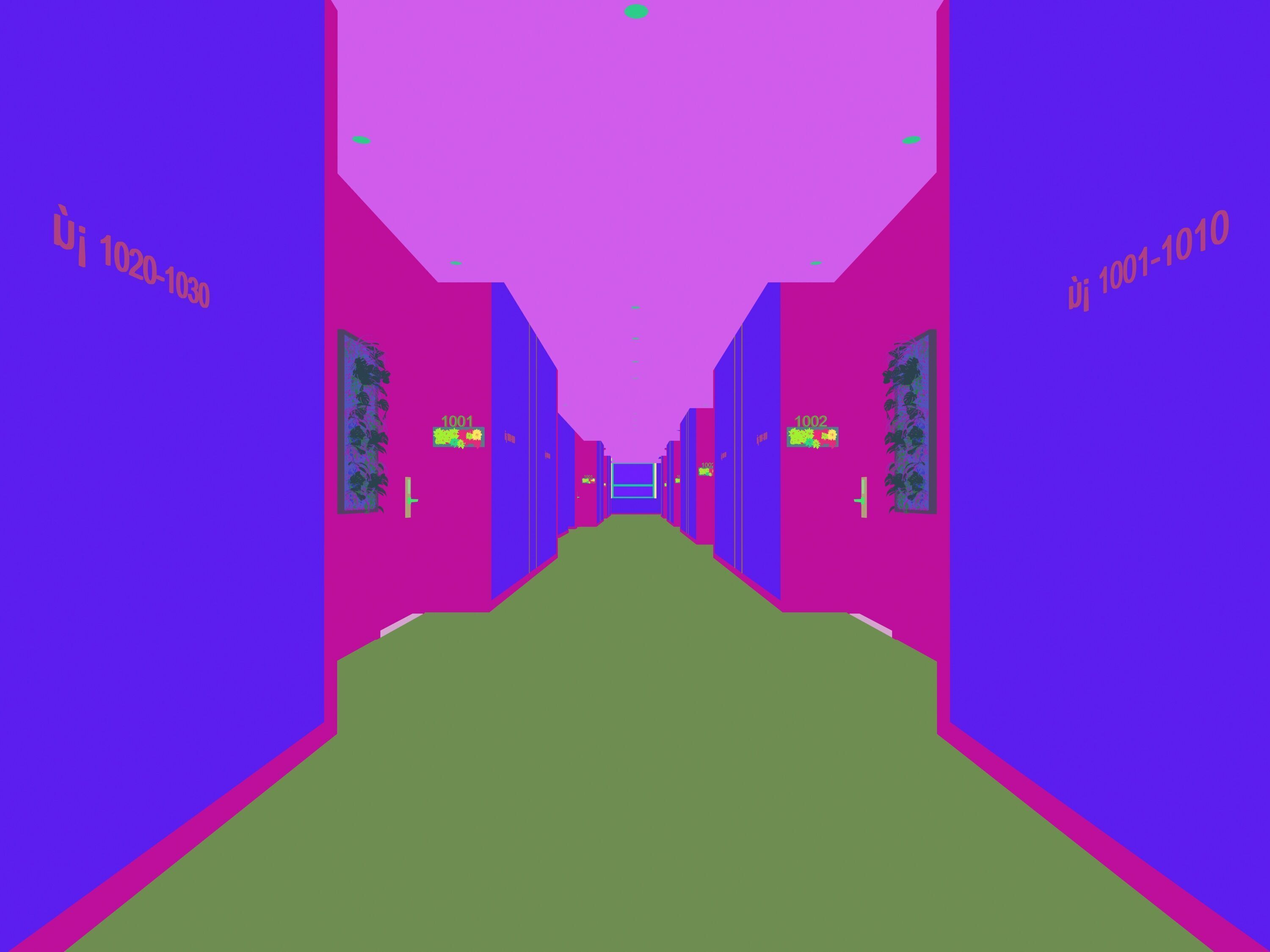 Hotel hallway  3D model_12