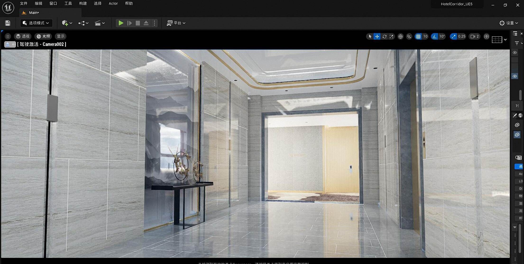 Hotel hallway  3D model_7