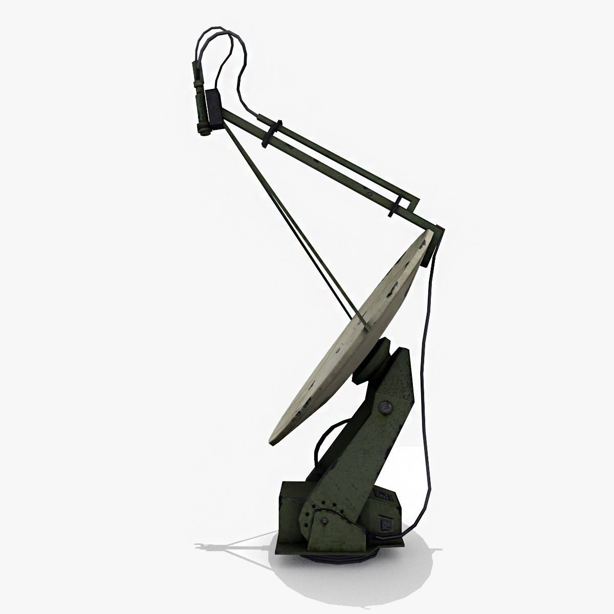 Military Radar Dish Low-poly 3D model_2