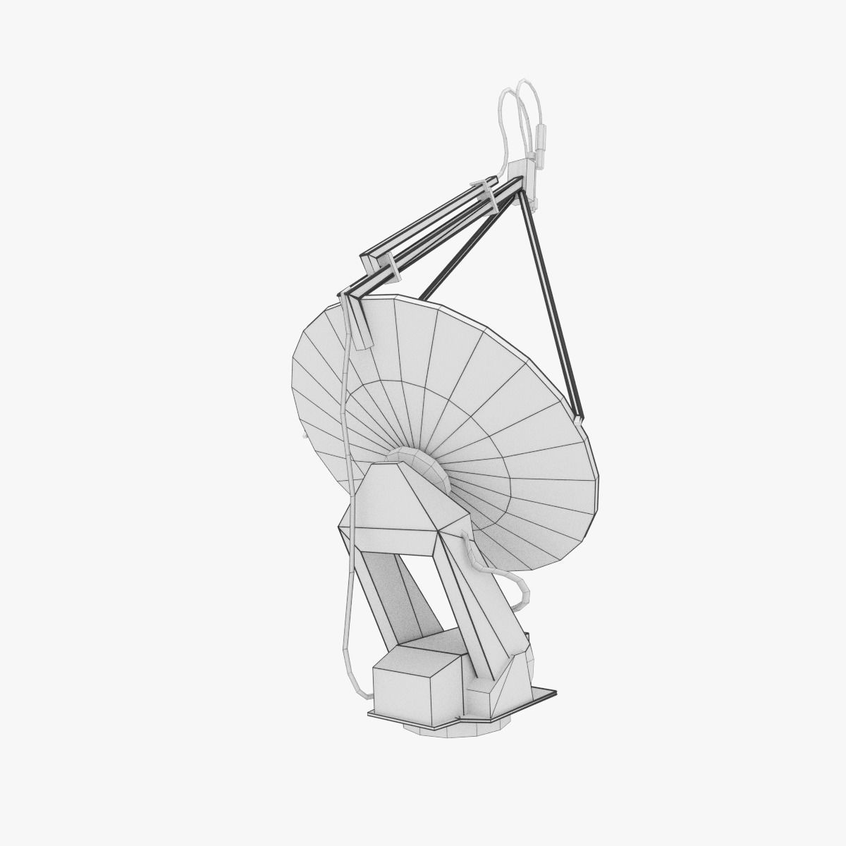 Military Radar Dish Low-poly 3D model_5