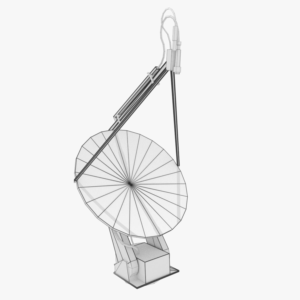 Military Radar Dish Low-poly 3D model_6